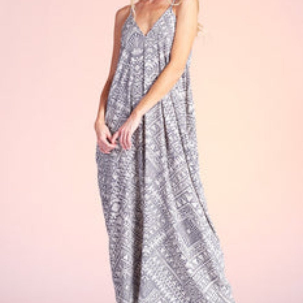 Distressed Geo Cocoon Cami Maxi